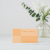 Carte De Visite Tons orange rectangulaire calligraphie orange frai (Debout devant)