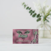 Carte De Visite Tons rose magenta foncé Lashes Lips maquillage (Debout devant)