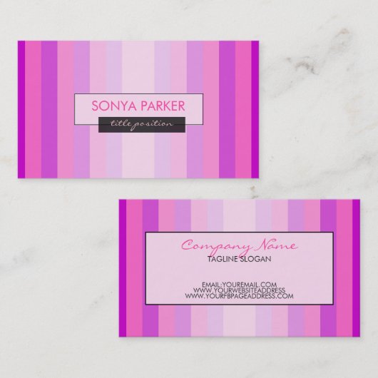 Carte De Visite Tons roses (Devant / Derrière)