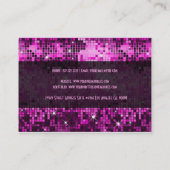 Carte De Visite Tons roses Retro Disco Faux Parties scintillant (Dos)