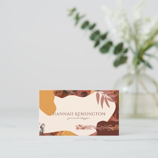 Carte De Visite Tons Terre Chic Chic Tons Chauds (Debout devant)