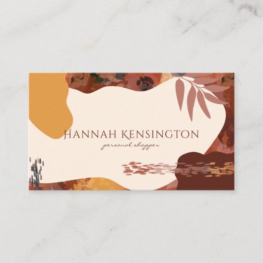 Carte De Visite Tons Terre Chic Chic Tons Chauds (Devant)