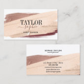 Carte De Visite tons terre moderne brush strokies élégant chic (Devant / Derrière)