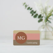 Carte De Visite Tons Terre Moderne Mini Monogramme Professionnel (Debout devant)