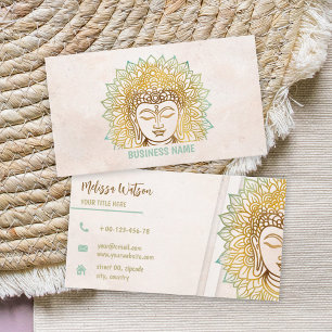 Carte De Visite Tons verts bouddha studio de yoga