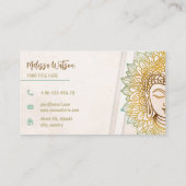 Carte De Visite Tons verts bouddha studio de yoga (Dos)