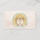Carte De Visite Tons verts bouddha studio de yoga (Devant)