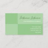 Carte De Visite Tons verts rectangulaire avec logo calligraphie (Dos)