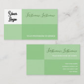 Carte De Visite Tons verts rectangulaire avec logo calligraphie (Devant / Derrière)