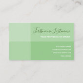 Carte De Visite Tons verts rectangulaire calligraphie verte (Dos)