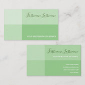 Carte De Visite Tons verts rectangulaire calligraphie verte (Devant / Derrière)