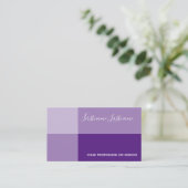 Carte De Visite Tons violets calligraphie violette rectangulaire (Debout devant)