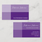 Carte De Visite Tons violets calligraphie violette rectangulaire (Devant / Derrière)