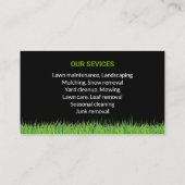 Carte De Visite tonte à gazon audacieuse et professionnelle (Dos)