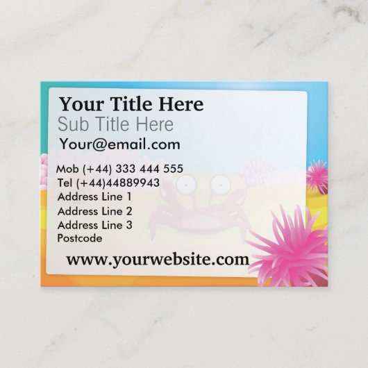 Carte De Visite Tony le crabe (Devant)