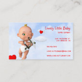 Carte De Visite Toon Baby Cupid Flying with a Bow and Flrow (Dos)