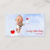Carte De Visite Toon Baby Cupid Flying with a Bow and Flrow (Devant)