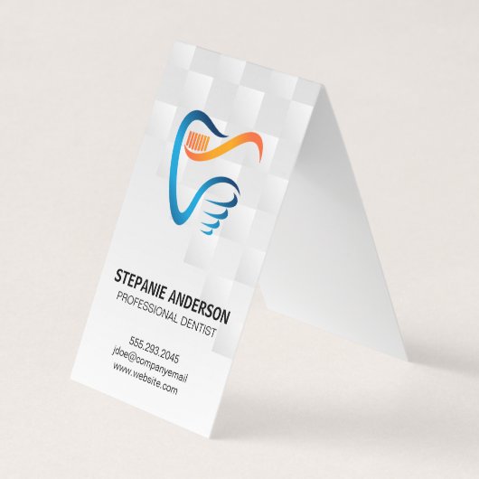 Carte De Visite Tooth Brush and Tooth Logo | Dental (Devant)