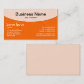 Carte De Visite Top courbe v2 - orange (Devant / Derrière)