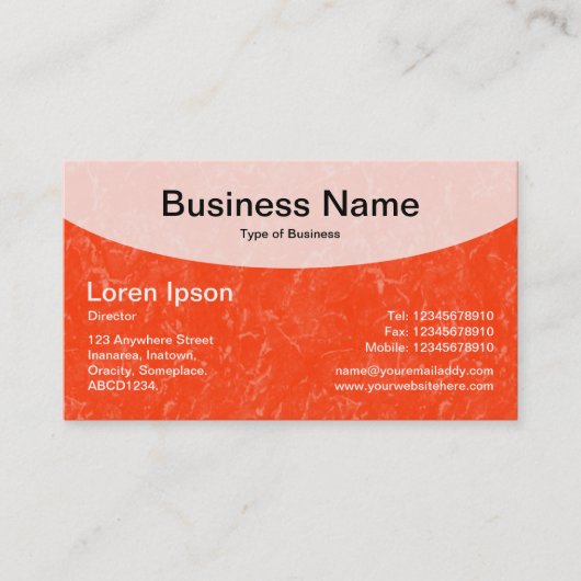 Carte De Visite Top courbe v3d - Rouge orange (Devant)
