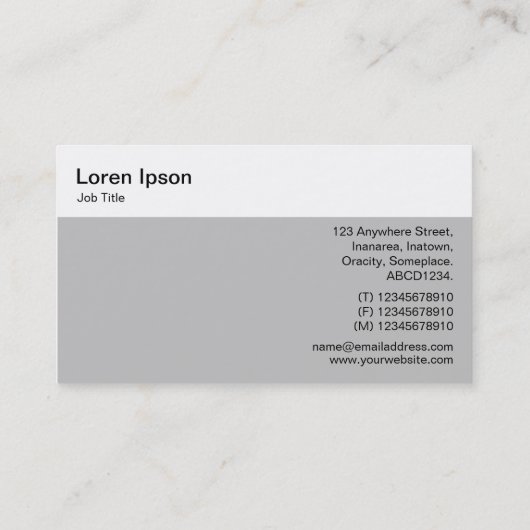 Carte De Visite Top Panel - Sunrise/Sunset Business Card (Dos)