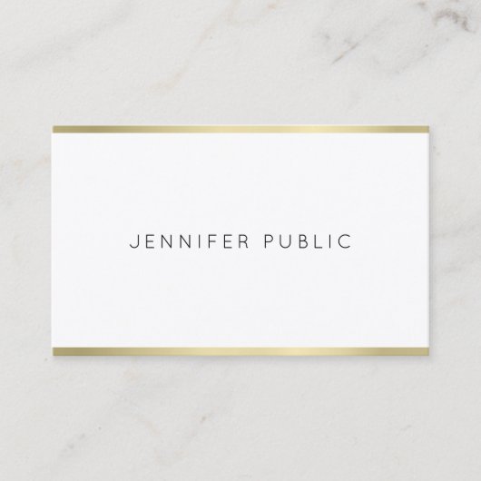 Carte De Visite Top professionnel Creative Gold White Clean Design (Devant)
