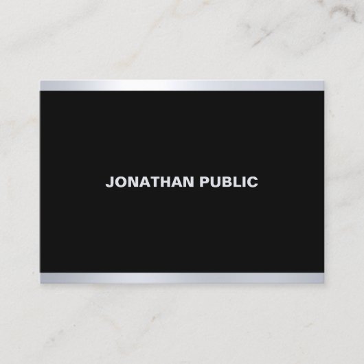Carte De Visite Top professionnel élégant et moderne Glam Black Si (Devant)