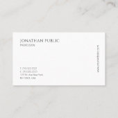Carte De Visite Top tendance moderne élégant gris blanc blanc prof (Dos)