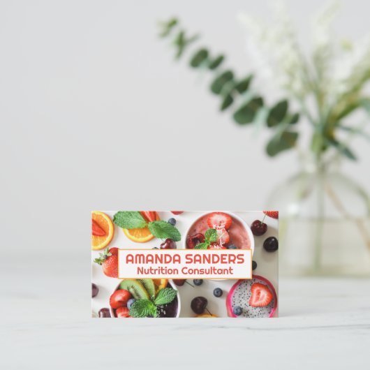 Carte De Visite Top View Bowis Fruit | Nutrition (Debout devant)