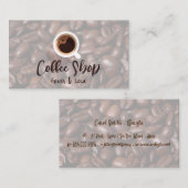 Carte De Visite Top View Coffee Cup | Haricots à café (Devant / Derrière)