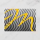 Carte De Visite TOPAZ DE MONOGRAMME AUX VAGUES ÉLÉGANTES, noir et (Dos)