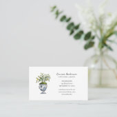 Carte De Visite Topiaire de citronnier en pot Jardinier  (Debout devant)