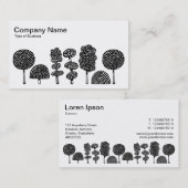 Carte De Visite Topiaire - Noir sur Blanc (Devant / Derrière)