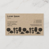 Carte De Visite Topiaire - Noir sur blanc (Kraft) (Dos)