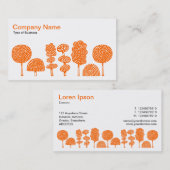 Carte De Visite Topiaire - Orange sur Blanc (Devant / Derrière)