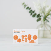 Carte De Visite Topiaire - Orange sur Blanc (Debout devant)
