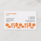 Carte De Visite Topiaire - Orange sur Blanc (Dos)