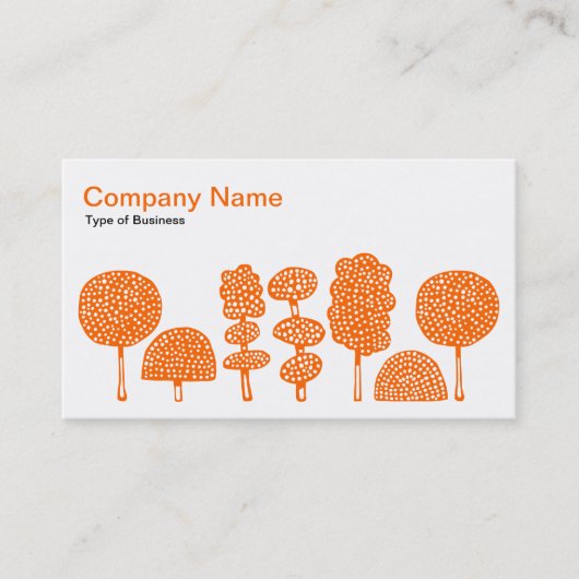 Carte De Visite Topiaire - Orange sur Blanc (Devant)
