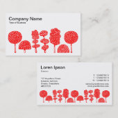 Carte De Visite Topiaire - Rouge sur blanc (Devant / Derrière)