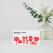 Carte De Visite Topiaire - Rouge sur blanc (Debout devant)