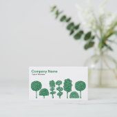 Carte De Visite Topiaire - Vert de la forêt sur blanc (Debout devant)