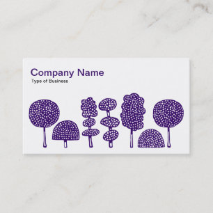 Carte De Visite Topiaire - Violet foncé sur blanc