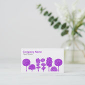 Carte De Visite Topiaire - Violet sur blanc (Debout devant)