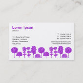 Carte De Visite Topiaire - Violet sur blanc (Dos)