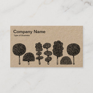 Carte De Visite Topiary - Noir sur blanc (Kraft)
