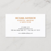 Carte De Visite Topiary Trio Gardener Landscaping Dark Orange (Dos)
