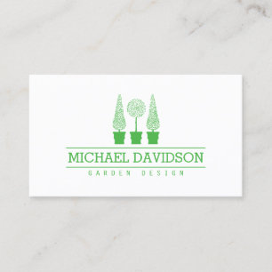 Carte De Visite Topiary Trio Gardener Landscaping vert clair