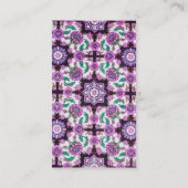 CARTE DE VISITE TOPKAPI, DAMASK FLORAL ROSE POURPULAIRE FLEURS NOI (Dos)