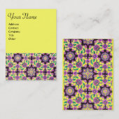 CARTE DE VISITE TOPKAPI, DOMMASQUE ORIENTALE JAUNE ROSE FLORALE (Devant / Derrière)