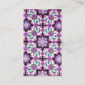 CARTE DE VISITE TOPKAPI, FLEURS ORIENTALES DE FUCHSIA ROSE FLORALE (Dos)